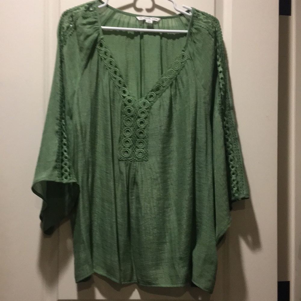 Zac & Rachel Crocheted Tunic embellish appliqué Top Blouse rayon blend size 1X
